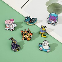 Bros Pin Pokemon Lucu Bergaya Kartun, Berlapis Elektroplating, Pikachu, Jigglypuff & Kabuto, Lencana Logam untuk Hadiah