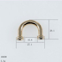 Konektor Gesper Logam 16MM Bentuk Lengkung D Ring, Pengait Tas, Tali Tas, Sabuk, Gantungan, Aksesoris Kerajinan Kulit DIY