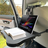 Table de siège arrière multifonctionnelle pour voiture, support de tablette monté sur l'appuie-tête, pliable avec tiroir, porte-gobelet et support pour téléphone