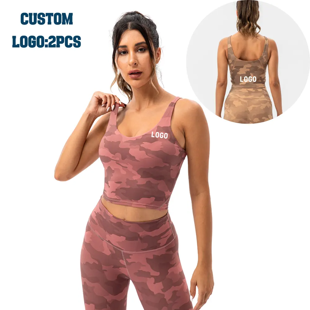 Özel Logo bayanlar hızlı kuru spor aktif baskı yastıklı Yoga mahsul batik spor salonu için üst giyim kadın toptan