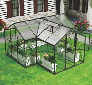 Grande serre en forme de T Kit de petite serre en polycarbonate moderne en alliage d'aluminium pour l'extérieur commercial par un fabricant chinois - Product Image 5