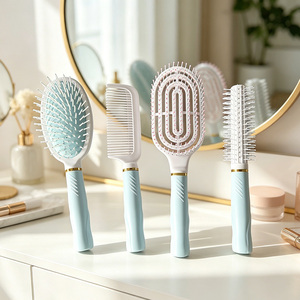 A807 Ensemble de brosses à air chaud bleu et blanc avec dents en nylon, manche en plastique, option logo personnalisé, conception à ventilation creuse - Product Image 4