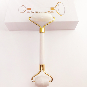 <strong>White</strong> Marble Roller Whit Box Beautiful Facial <strong>Jade</strong> <strong>Stone</strong> Rose Quartz Roller <strong>Jade</strong> With Box Massage Roller - Product Image 1