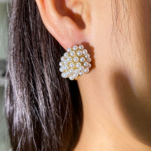 Pendientes de Perlas Artificiales de Acero Inoxidable Chapados en Oro de 18k, Diseño de Lujo, Novedad - Product Image 5