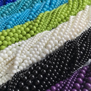 Magazzino per la vendita 4mm-6mm-8mm-10mm solido <span class=keywords><strong>perline</strong></span> caramella colore amaretto multicolore <span class=keywords><strong>perline</strong></span> di vetro per la creazione di gioielli - Product Image 2