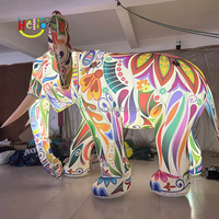 Modèle d'éléphant floral gonflable géant pour la promotion des centres commerciaux, la décoration d'événements, l'affichage et les spectacles