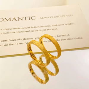 ACEWORKS 18K PVD Gold Plated Stainless Steel Polished <b>Plain</b> Band <b>Ring</b> Unisex | Trendy Minimalist Design Waterproof - Product Image 4