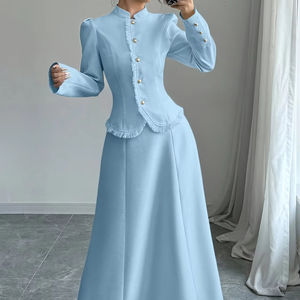 スタイリッシュでエレガントな女性用ツーピーススーツドレス洗練されたハイエンド高級スーツスカートセット - Product Image 2