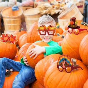 Lunettes en papier HLC ODM pour Thanksgiving, lunettes amusantes à porter en guise de déguisement avec des motifs de citrouille, de dinde et de feuille d'érable pour la décoration de fête de fin d'année - Product Image 5