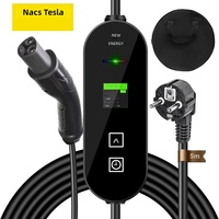 Nouveau chargeur EV portable RSCHG 3,5 kW avec interface 16A monophasé niveau 2, câble de 5 m, courant réglable 200-220V, modèles 3/Y/S/X