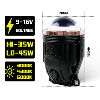 Projecteur de feux antibrouillard LED tricolore de 3 pouces, lentille de projecteur, 12V, étanche, lampe de conduite, remplacement OEM pour Toyota Honda Civic Accord