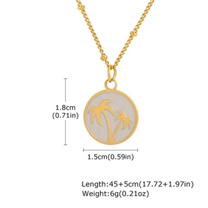 Geometric Stainless Steel Creative Design <b>Necklace</b> Coconut <b>Tree</b> Pendant <b>Necklaces</b> for Christmas Gifts - Product Image 6