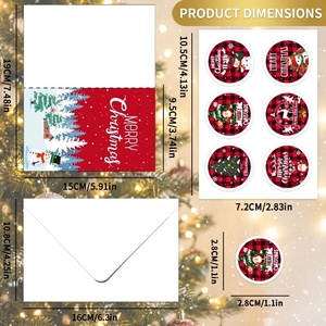 Conjunto de Cartões de Saudação de Luxo com Envelopes e Adesivos de Selagem em Folha Dourada, Embalagem de Presentes para Festas, Atacado para o Natal - Product Image 3