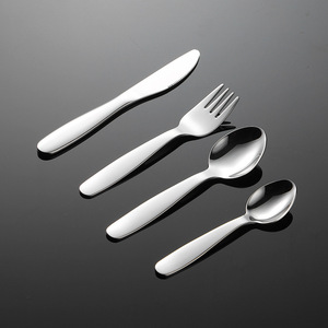 Aien 304 Stainless Steel <strong>Childrens</strong> Knife Fork Spoon Western-Style <strong>Cutlery</strong> <strong>Set</strong> Modern Minimalist Design Mirror Finish <strong>Set</strong> - Product Image 2