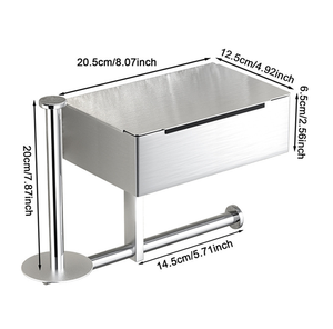 Portarotolo da Parete Autoadesivo <span class=keywords><strong>per</strong></span> <span class=keywords><strong>Bagno</strong></span>, Contenitore Multifunzione <span class=keywords><strong>per</strong></span> <span class=keywords><strong>Salviette</strong></span> Umidificate, Nero Opaco, <span class=keywords><strong>per</strong></span> Casa - Product Image 6