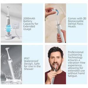 Modos ajustables de hilo dental eléctrico recomendado por el dentista (suave/fuerte/ráfaga) y equipo de blanqueamiento sin necesidad de agua - Product Image 3