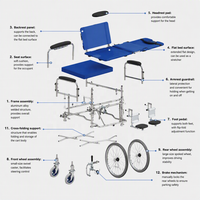 Fauteuil roulant inclinable léger 18,6 kg avec appui-tête et repose-jambes relevables pour les soins aux personnes âgées, les maisons de retraite, les hôpitaux et les infirmières