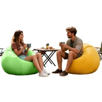 Fauteuil gonflable individuel en PVC floqué pour camping extérieur, pouf de salon, chaise paresseuse