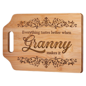 Planche à découper en bambou JOYWAVE <span class=keywords><strong>de</strong></span> qualité supérieure, écologique et élégante, avec motif unique gravé au laser, compatible couteaux, idéale pour la maison - Product Image 1