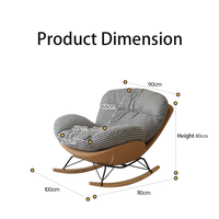 Fauteuil à bascule d'extérieur en rotin PE résistant aux intempéries, chaise longue moderne pour patio et jardin avec coussin à séchage rapide et structure antirouille