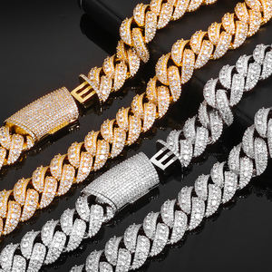 NUOYAレディース3列キューバチェーン22mmフルアイスアウトジルコンネックレスローズゴールドメッキヒップホップファインジュエリー - Product Image 6