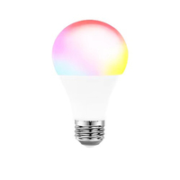 Gatetop 9W A60 E27 Ampoule LED Intelligente Compatible Tuya Alexa Google Assistant RGB AC 85-265V Plastique Dimmable Garantie 2 Ans