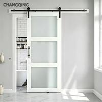Porte intérieure moderne à 3 panneaux en composite, style Shaker, avec vitrage standard, pour la décoration d'appartements, surface finie