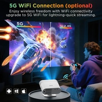 Projecteur de films portable 2026 avec autofocus, mini WiFi, système Android 14, 300 ANSI Lumens, 1080P 4K FHD pour home cinéma