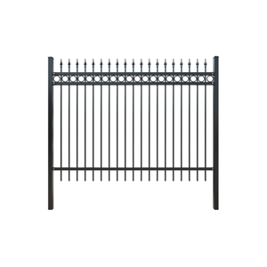 Panel de Cerca de Seguridad con Punta de Lanza a Buen Precio, Cerca de Jardín de Hierro Forjado Negro, Cerca de Acero Galvanizado Negro - Product Image 1