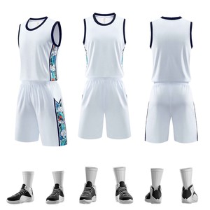 Ensemble de maillots de basketball pour camps d'entraînement, séchage rapide, respirant, sans manches, en <span class=keywords><strong>tissu</strong></span> jacquard, styles assortis pour enfants ; personnalisable - Product Image 5