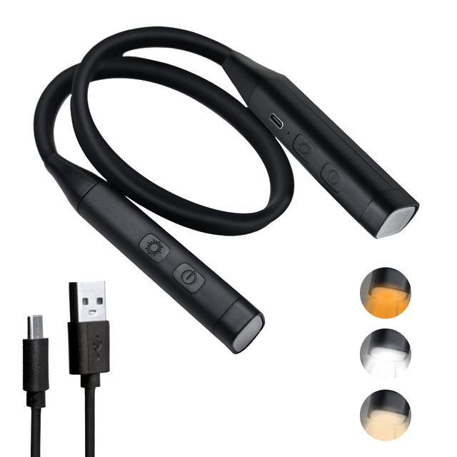 Portable USB Rechargeable Book Light Flexible Hands-free Led Neck Light Wooblue Reading Lamp Led Night Light