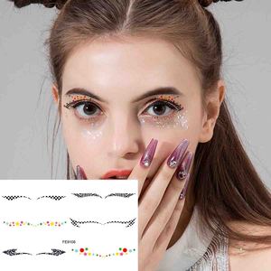 Adesivi per il trucco degli occhi <span class=keywords><strong>arcobaleno</strong></span> europei personalizzati tatuaggio temporaneo decorazione viso Eyeliner tatuaggio per feste OEM Friendly - Product Image 3