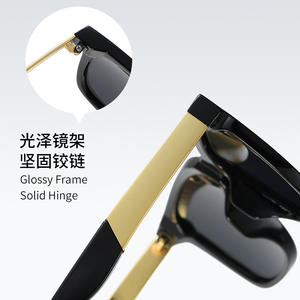 Lunettes de soleil tendance pour hommes, style aviateur polarisées, protection UV400, monture noire, matériau PC, verres TAC, pour la conduite et la pêche - Product Image 2