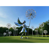 Street Decor Acier Inoxydable Ballet Fille Danse Statue Métal Ballet Danseur Sculpture