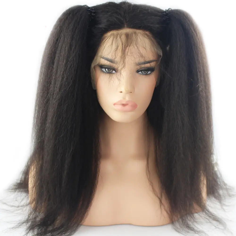 Boosili — perruque Lace Front wig synthétique 26 pouces, cheveux crépus lisses, résistants à la chaleur, bon marché, pour femmes noires