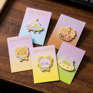 Pins de Esmalte con Diseños de Animales de Dibujos Animados, Lindos y Creativos, Insignias Metálicas Simples, Pins de Solapa Esmaltados - Product Image 1
