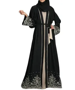 2023 для женщин абаи Исламская с вышивкой 3d-пачка с цветочным рисунком для девочек абайя Дубай мусульманских женщин партии Абайи STN-34