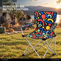 Chaise portable d'extérieur robuste avec accoudoirs, porte-gobelet et motif logo personnalisé pour les fêtes de fin de semaine – Vente en gros