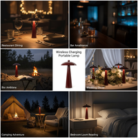 Lampe de bureau LED rechargeable en forme de champignon, design nordique, en fer, intensité réglable, contrôle tactile, lumière créative pour table
