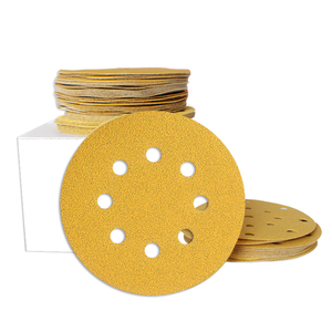 Disque de ponçage en papier abrasif P80 de 5 pouces (125 mm) à 8 trous, auto-agrippant, pour ponçage de mastic automobile - Product Image 1