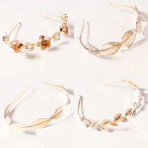 Accesorios para el cabello de princesa de lujo, banda para el pelo con perlas y flores, de diseñador nupcial africano, Aro para el pelo con hojas de metal - Product Image 1