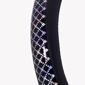 Cyberpunk Holographic 3-<b>Spoke</b> Steering <b>Wheel</b> Cover Universal Fit Pu Leather Futuristic Reflective Design Glare Trendy - Product Image 4