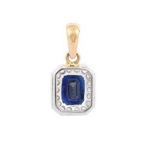 Meilleure vente de pendentif solitaire en or blanc massif 18 carats bijoux fins de luxe avec pierre précieuse en diamant saphir bleu naturel pour les fêtes - Product Image 4