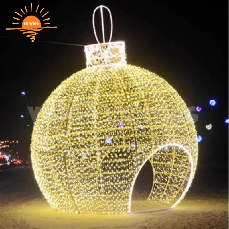 Christmas decoration 3D ball arched giant Christmas outdoor luxury decoration LED light ball