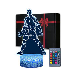 Lampe de table 3D LED en gros pour les fans de football Messi Ronaldo Real Madrid - Product Image 1