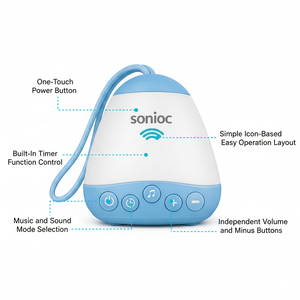 Machine à Sons Portable Sonioc Sleep Blue Firefly pour Bébé, Bruit Blanc, Veilleuse, Remplissage en Mousse de Caoutchouc Plastique pour Nouveau-né - Product Image 5