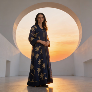 High Quality Custom Embroidery Polyester Abaya <b>for</b> Muslim <b>Women</b> Elegant <b>Party</b> <b>Dress</b> Wholesale - Product Image 4