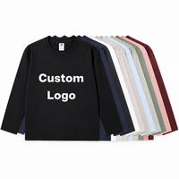 T-shirt à manches longues et col rond pour homme, personnalisable avec logo, style streetwear oversize, fabricant OEM ODM, fournisseur en gros pour marques