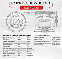 Subwoofer Mobil 12 Inch 3" BAVC 4OHMS X2 / 2OHMS X2 Speaker Daya Besar RMS 1500W Magnet Speaker Mobil Subwoofer