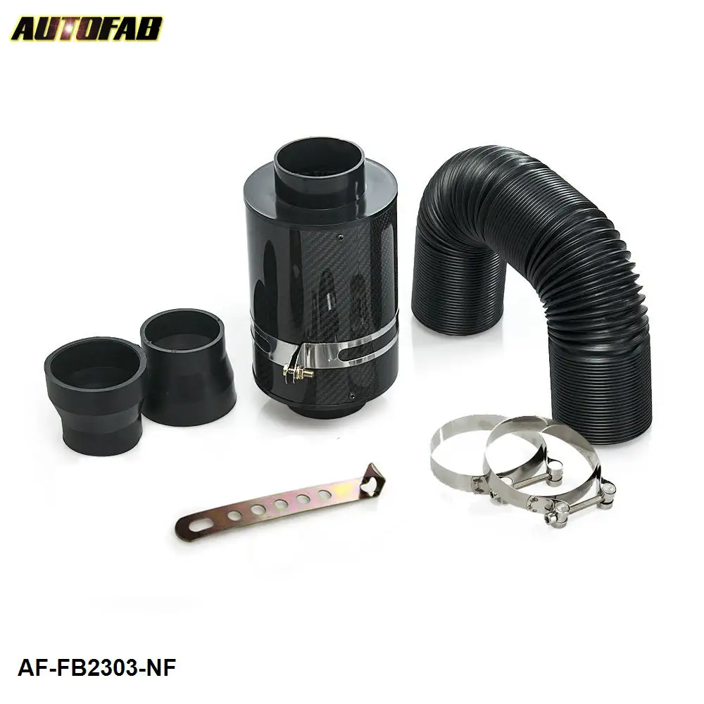 Kit de filtro de admisión de aire de inducción de fibra de carbono para coche, caja de filtro Ram, fuelle de admisión de aire frío, pieza AF-FB2303-NF, 76mm, 3"